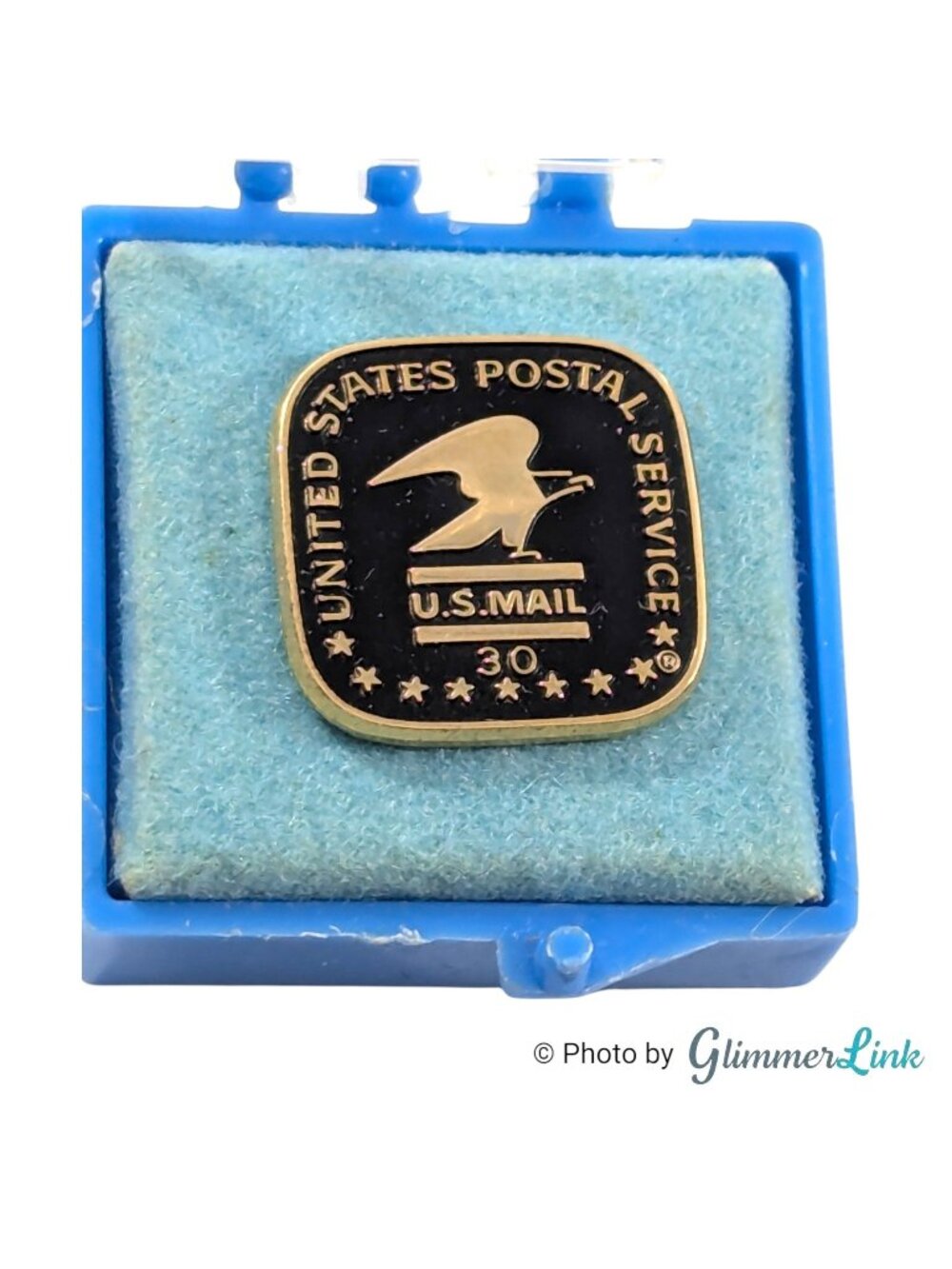 Vintage USPS 30 Year Service Pin 1/10 10K Gold Filled Original Box